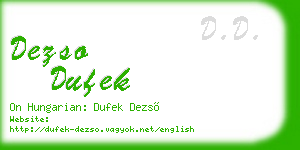 dezso dufek business card
